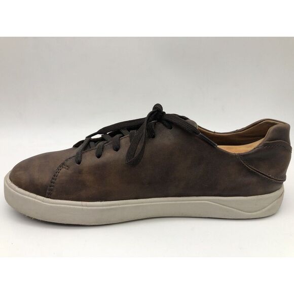 Olukai Lae'ahi Li 'Ili Lace Up Leather Sneakers Mens Dark Brown Patina Size 8.5 - Picture 6 of 13